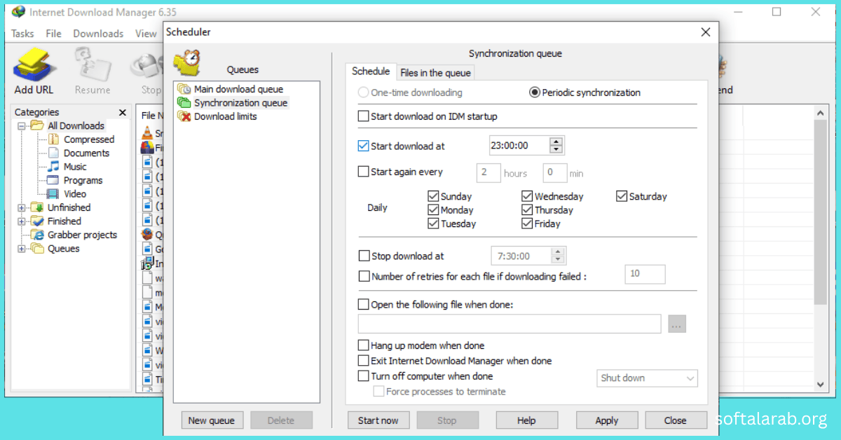 internet download manager مفعل