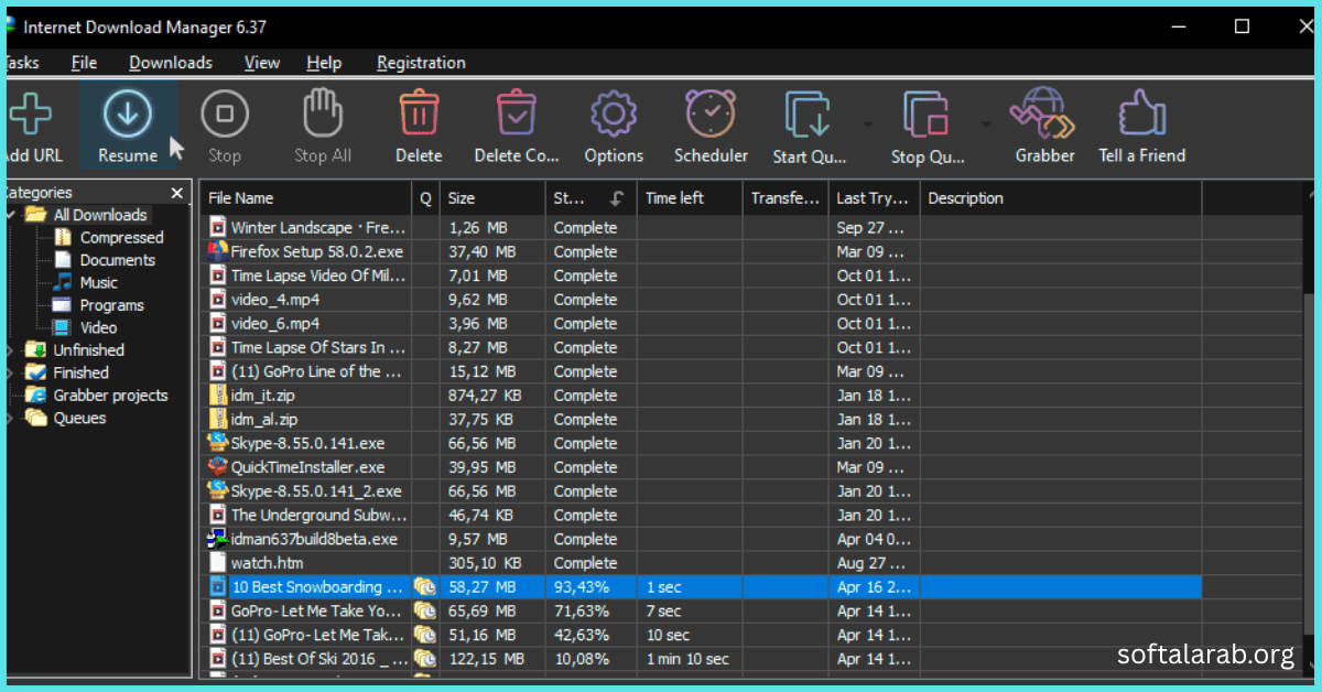 internet download manager مفعل