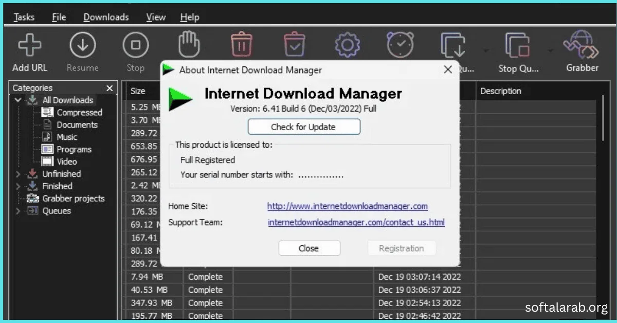 internet download manager مفعل